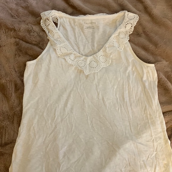 Talbots Sleeveless V Neck Tee, Size L - Picture 2 of 4